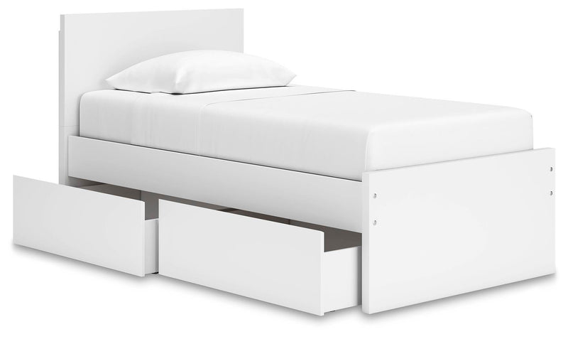 Cama con plataforma Onita con 1 compartimento de almacenamiento lateral