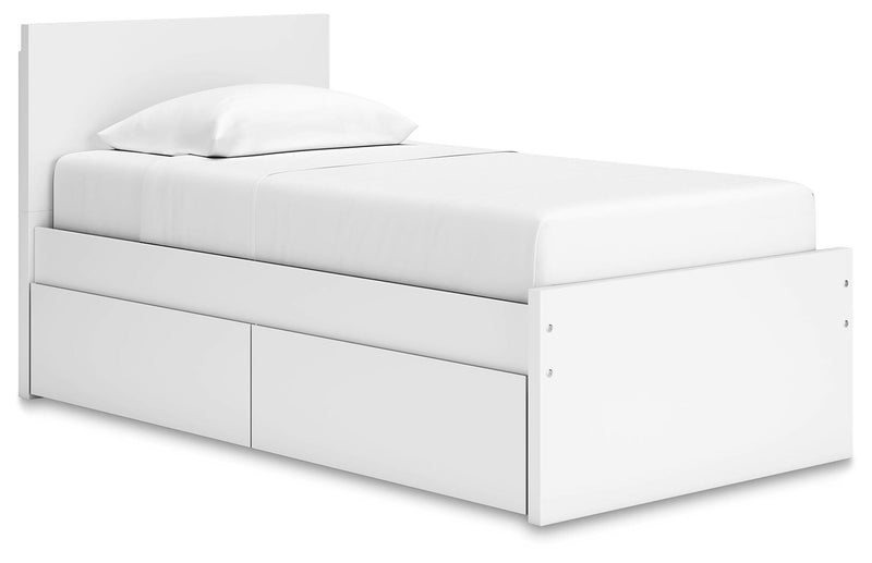 Cama con plataforma Onita con 1 compartimento de almacenamiento lateral