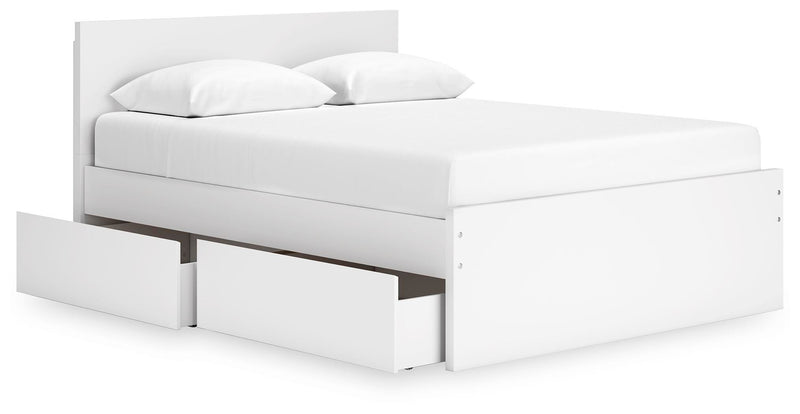 Cama con plataforma Onita con 1 compartimento de almacenamiento lateral