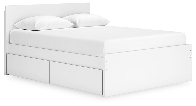 Cama con plataforma Onita con 1 compartimento de almacenamiento lateral
