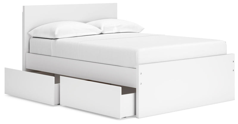 Cama con plataforma Onita con 1 compartimento de almacenamiento lateral