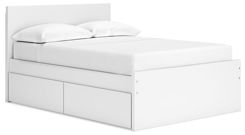 Cama con plataforma Onita con 1 compartimento de almacenamiento lateral
