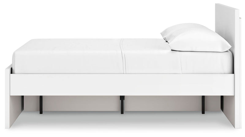 Cama con plataforma Onita con 1 compartimento de almacenamiento lateral