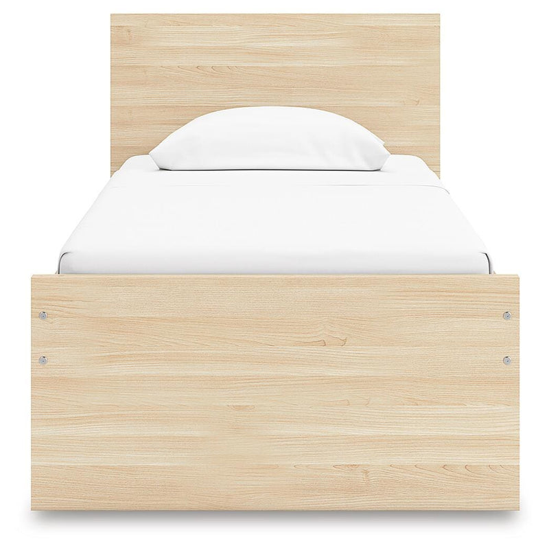 Cama con plataforma Onita con 1 compartimento de almacenamiento lateral