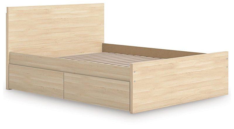 Cama con plataforma Onita con 1 compartimento de almacenamiento lateral