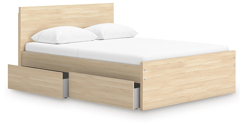 Cama con plataforma Onita con 1 compartimento de almacenamiento lateral