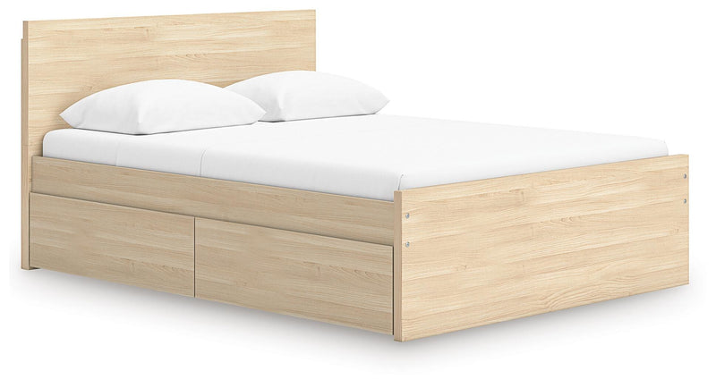 Cama con plataforma Onita con 1 compartimento de almacenamiento lateral