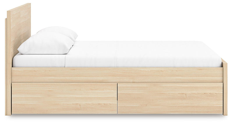 Cama con plataforma Onita con 1 compartimento de almacenamiento lateral