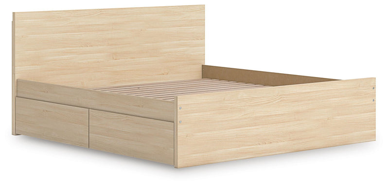 Cama con plataforma Onita con 1 compartimento de almacenamiento lateral