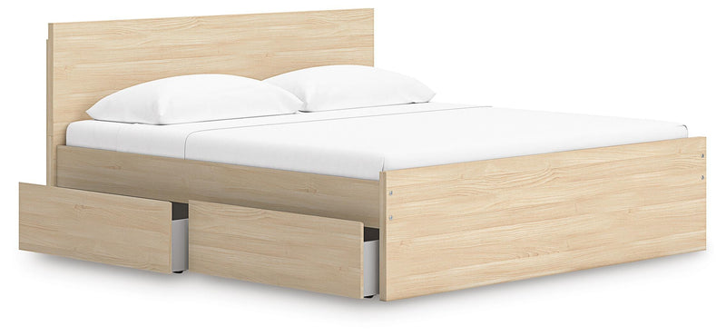 Cama con plataforma Onita con 1 compartimento de almacenamiento lateral