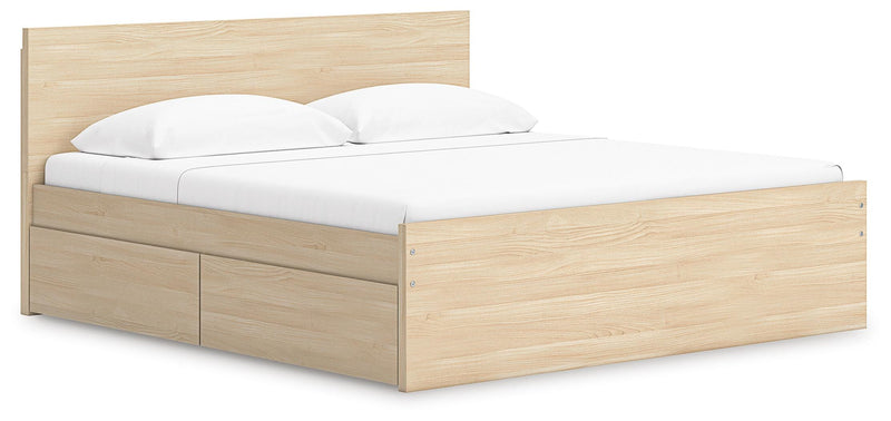 Cama con plataforma Onita con 1 compartimento de almacenamiento lateral