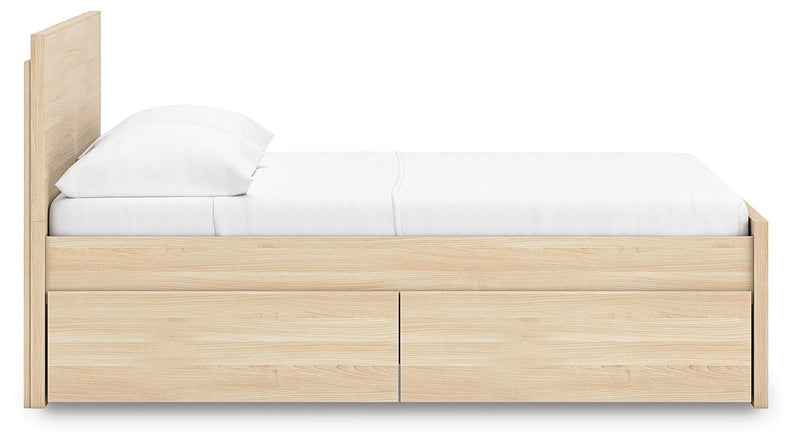 Cama con plataforma Onita con 1 compartimento de almacenamiento lateral