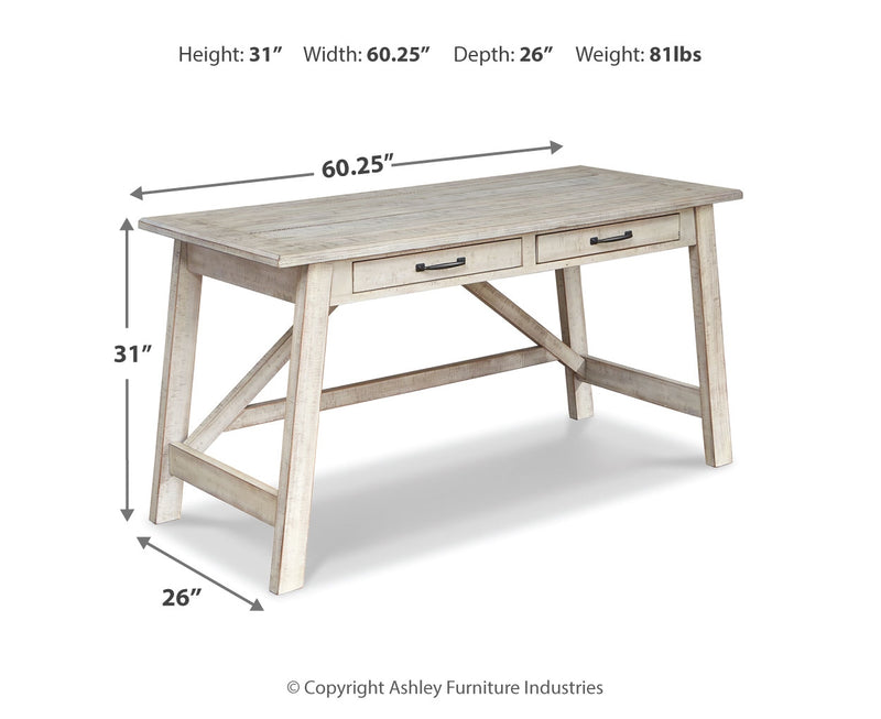 Escritorio grande de Carynhurst Home Office con patas