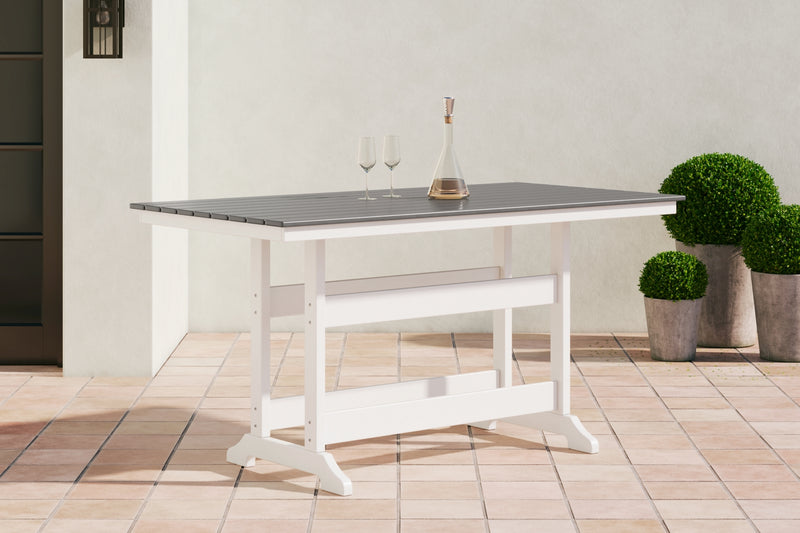 MESA DE MOSTRADOR RECTA Transville con opción de sombrilla