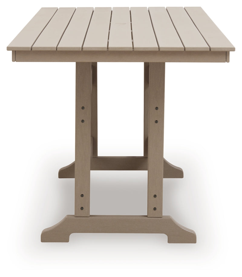 Mesa de mostrador rectangular Sandy Dune con opción de sombrilla