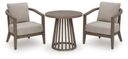 Sunset Lake Chairs w/CUSH/ Table Set (3/CN)