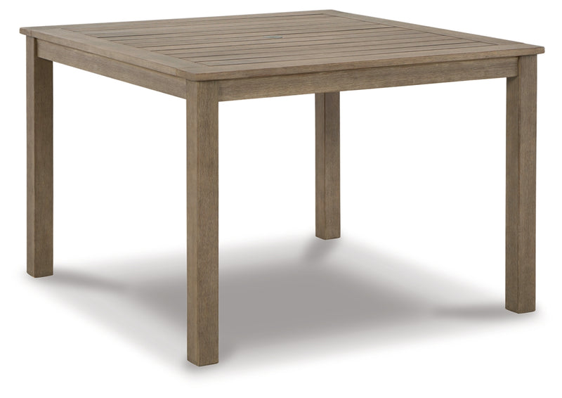 Aria Plains Square Dining Table with Umbrella Option