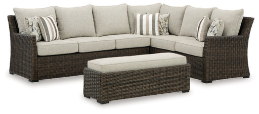 Brook Ranch Sofa SEC/Bench w/CUSH (3/CN)