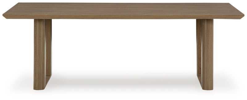 Mesa de comedor rectangular Serene Bay con opción de sombrilla