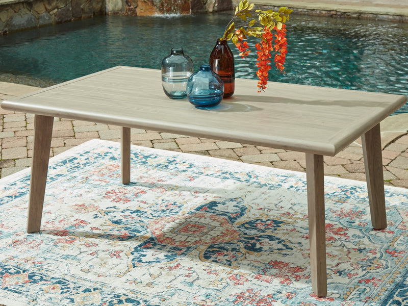 Carisbo RECT Dining Table with Umbrella Option