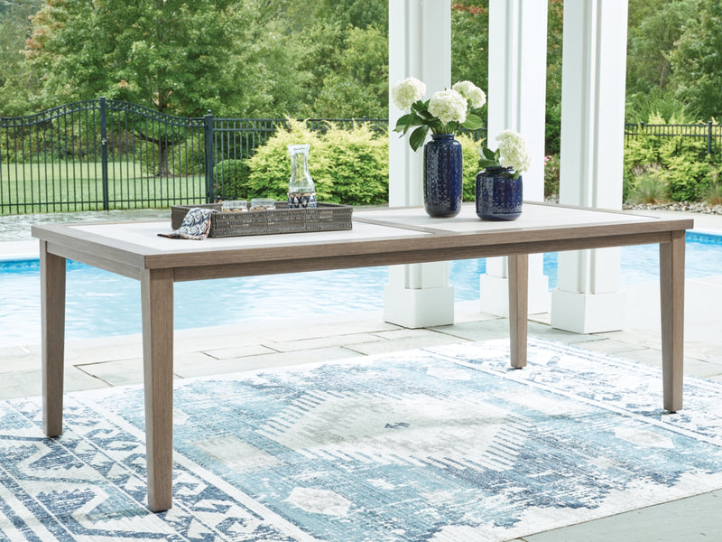 Rainier Ranch RECT Dining Table with Umbrella Option