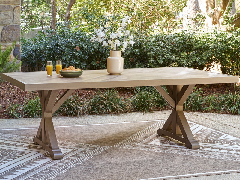 Revare Beach RECT Dining Table with Umbrella Option
