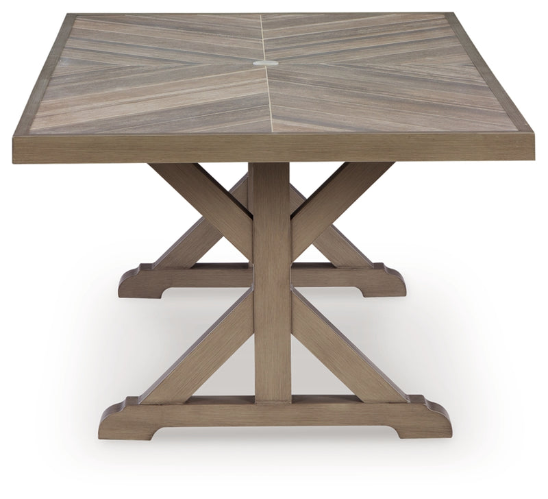 Revare Beach RECT Dining Table with Umbrella Option