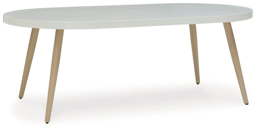 Seton Creek Oval Dining Table with Umbrella Option