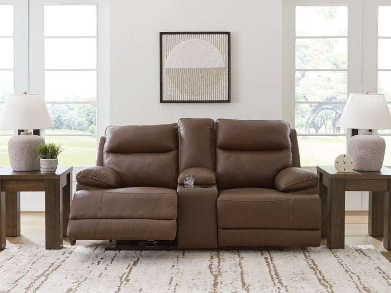 Sofá reclinable VonRyan con consola y reposacabezas ajustable