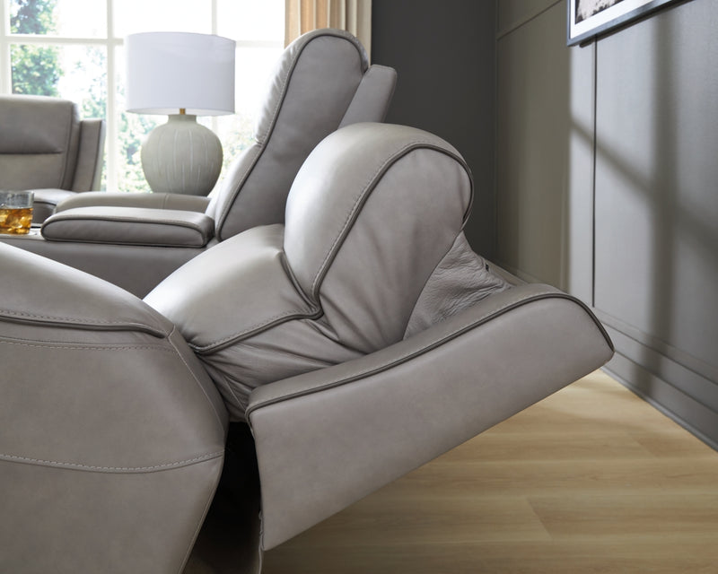 Sofá biplaza reclinable eléctrico 5Z-Relaxation con consola y reposacabezas ajustable