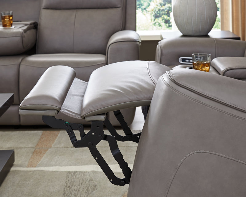 Sofá biplaza reclinable eléctrico 5Z-Relaxation con consola y reposacabezas ajustable