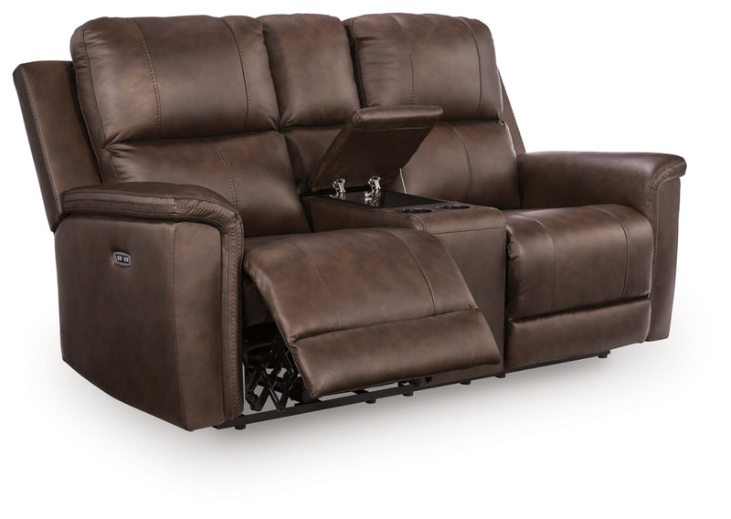 Beryton Power Reclining Loveseat/Console/Adjustable Headrest