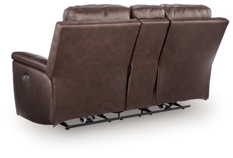 Beryton Power Reclining Loveseat/Console/Adjustable Headrest