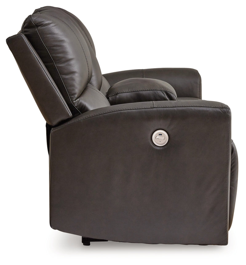 Boxmere DBL Reclining Power Loveseat w/Console