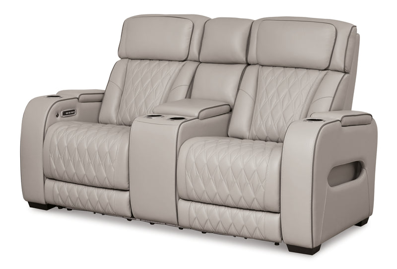 Boyington Power Reclining Loveseat/Console/Adjustable Headrest