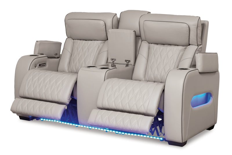 Sofá biplaza reclinable eléctrico Boyington/Consola/Reposacabezas ajustable