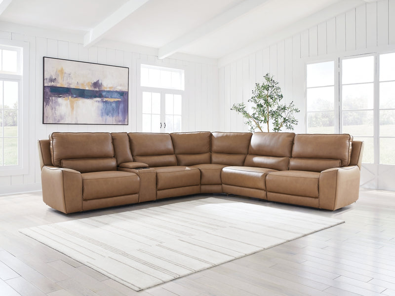 Sofá seccional reclinable Silverbrooke de 6 piezas con consola de almacenamiento
