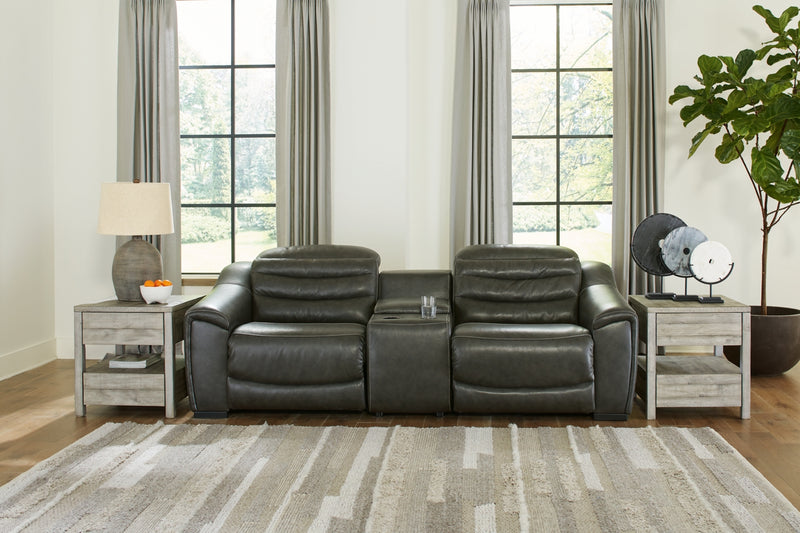 Sofá biplaza reclinable eléctrico de 3 piezas Center Line con consola