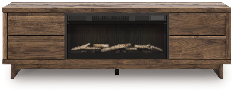 Mueble para TV de 72" Zadilyn con chimenea eléctrica