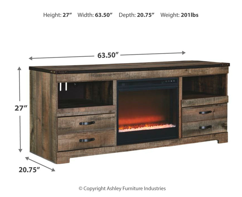 Mueble para TV Trinell de 63" con chimenea eléctrica
