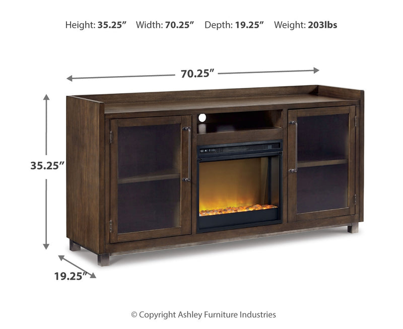 Mueble de TV Starmore de 70" con chimenea eléctrica