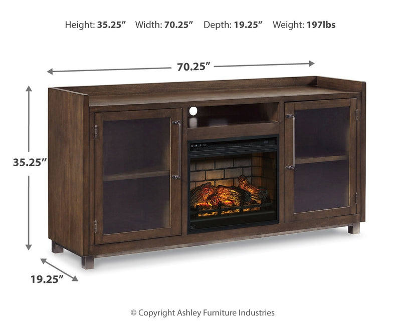 Mueble de TV Starmore de 70" con chimenea eléctrica