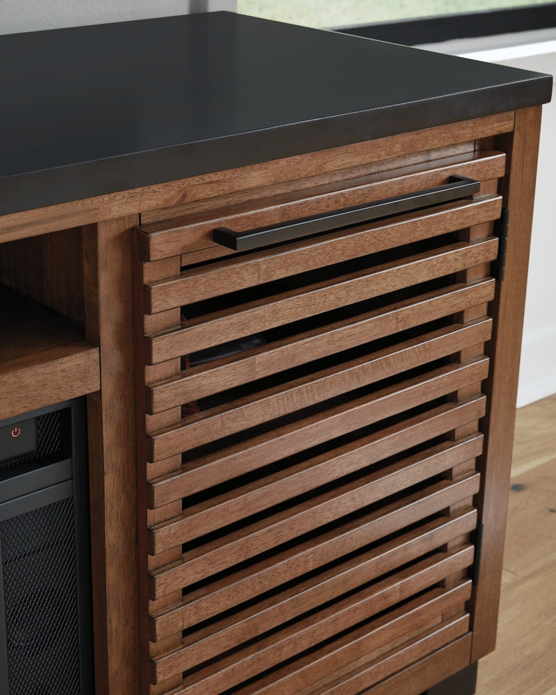 Mueble de TV de 84" Kallari con chimenea eléctrica