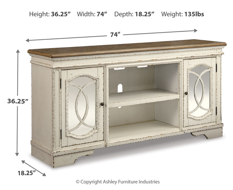 Mueble de TV Realyn XL con opción de chimenea
