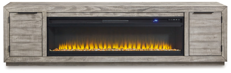 Mueble de TV Naydell de 92" con chimenea eléctrica