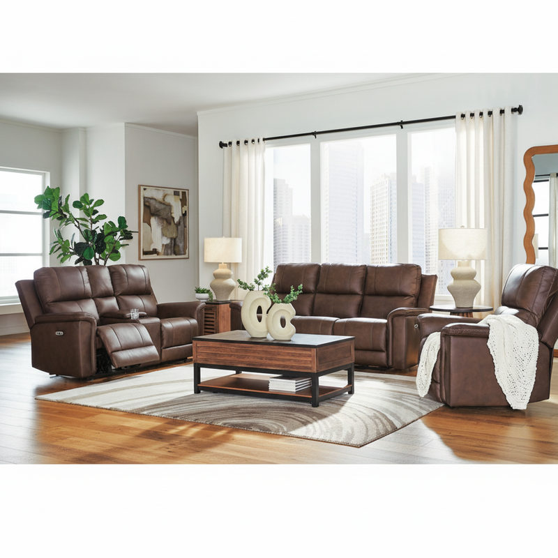 Beryton 3-Piece Power Reclining Sectional Loveseat with Console