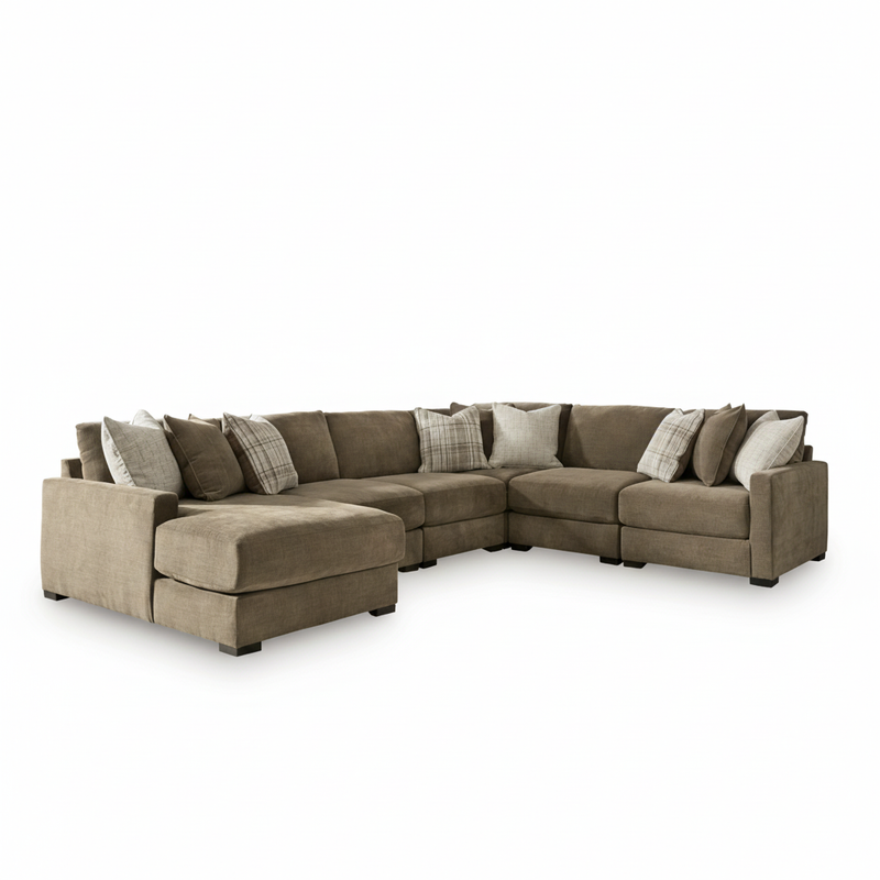 Camellia-Court 6-Piece Sectional with Chaise