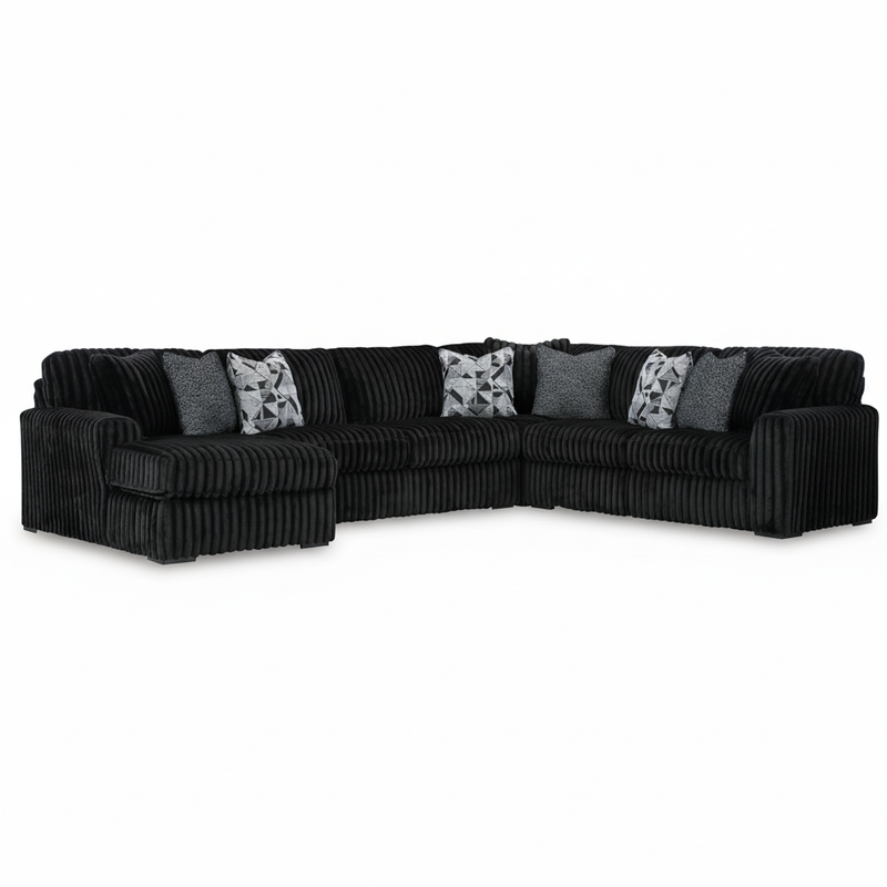 Midnight-Madness 4-Piece Sectional with Chaise