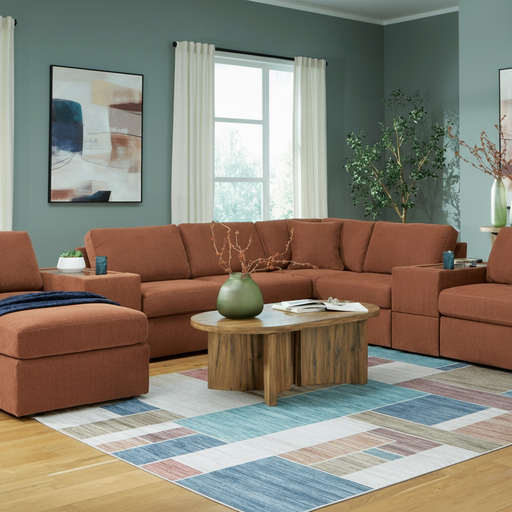 Modmax 4-Piece Sectional with Storage Chaise and Audio Console