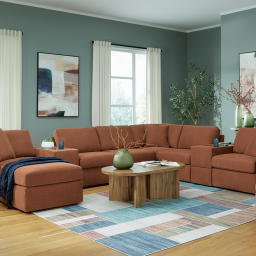 Modmax 4-Piece Sectional with Storage Chaise and Storage Console